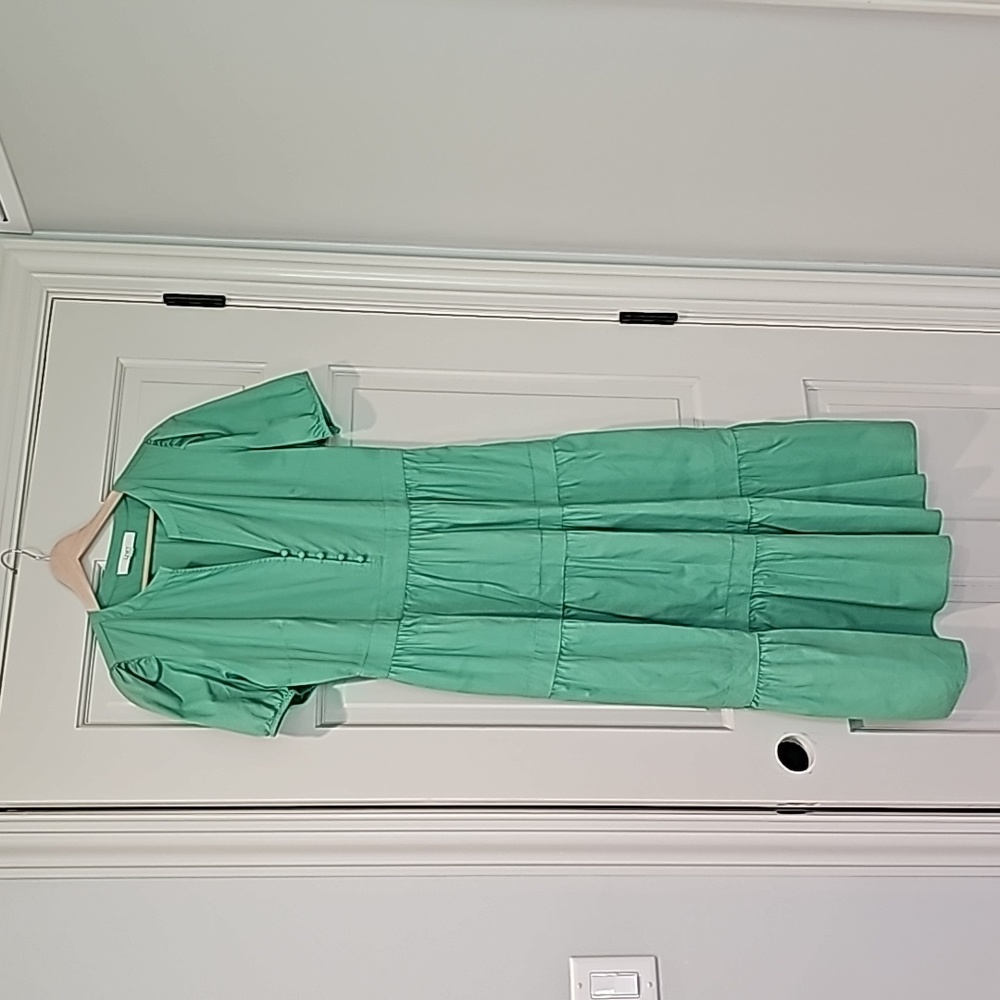 Loft green maxi dress size 10